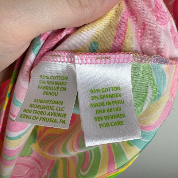 Lilly Pulitzer Womens Michele Top All Nighter V-Neck T-Shirt‎ Sz XS Psychedelic - Picture 7 of 10